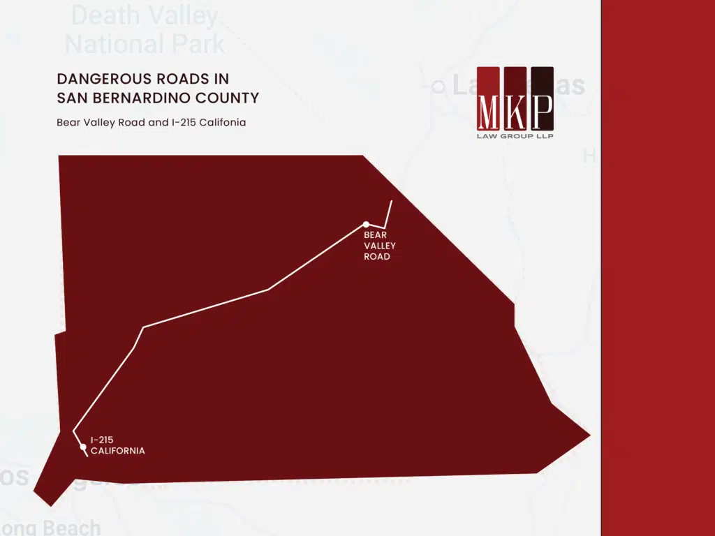 map of dangerous roads in San Bernardino County
